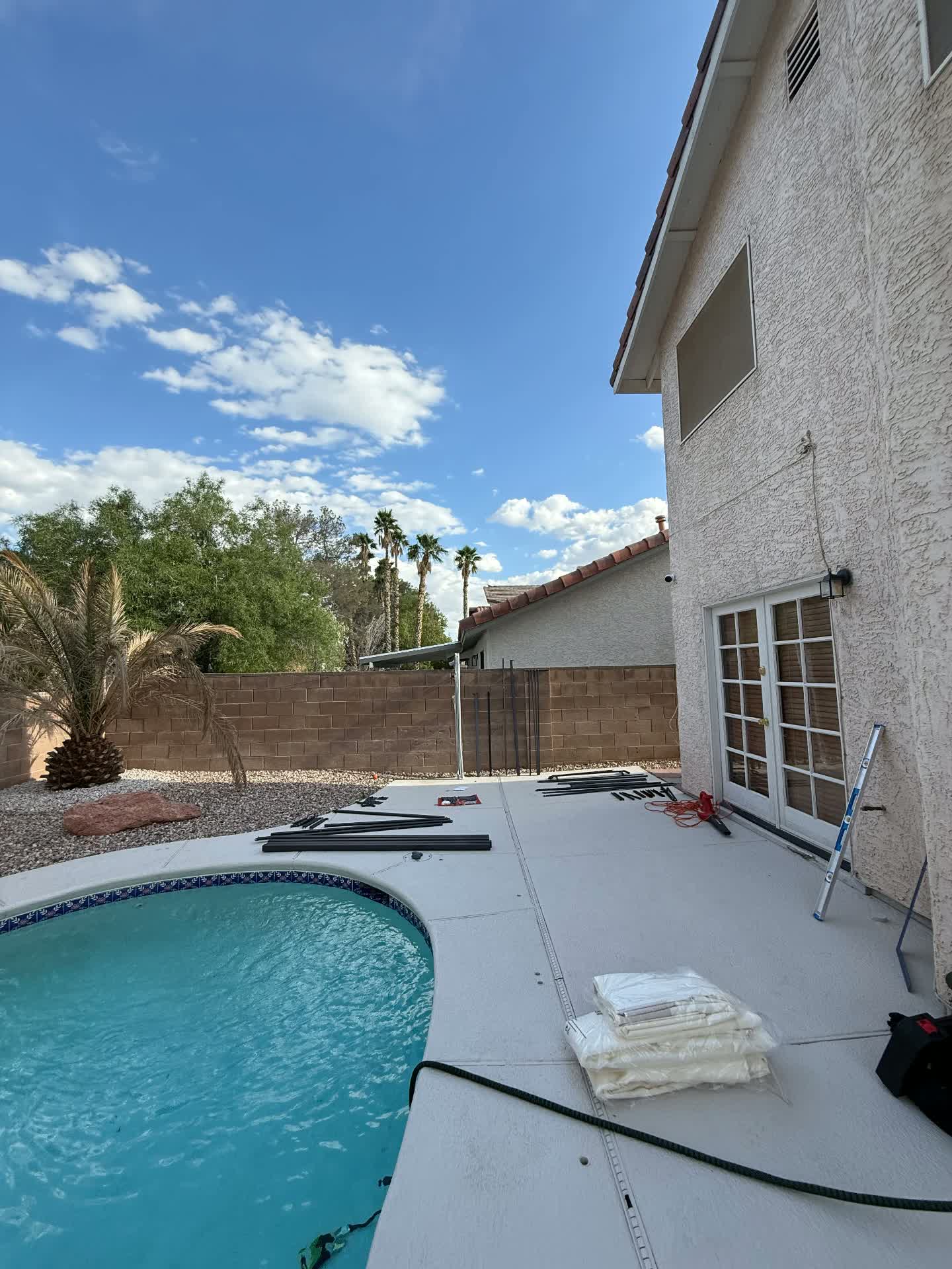 Poolside Canopy Gazebo & Lounge — before assembly