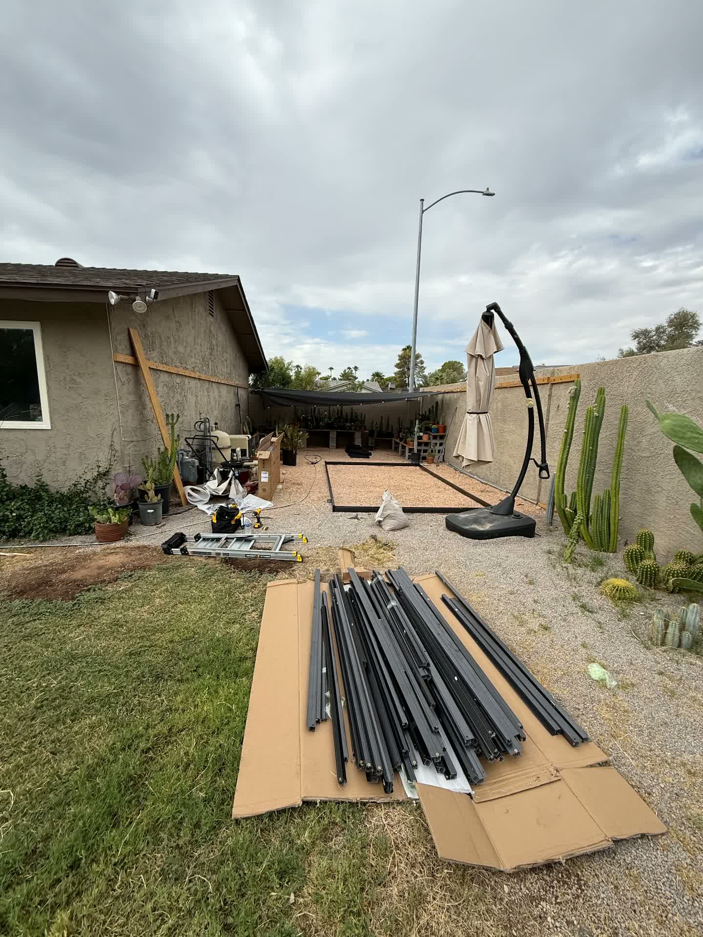Backyard Polycarbonate Greenhouse — before assembly