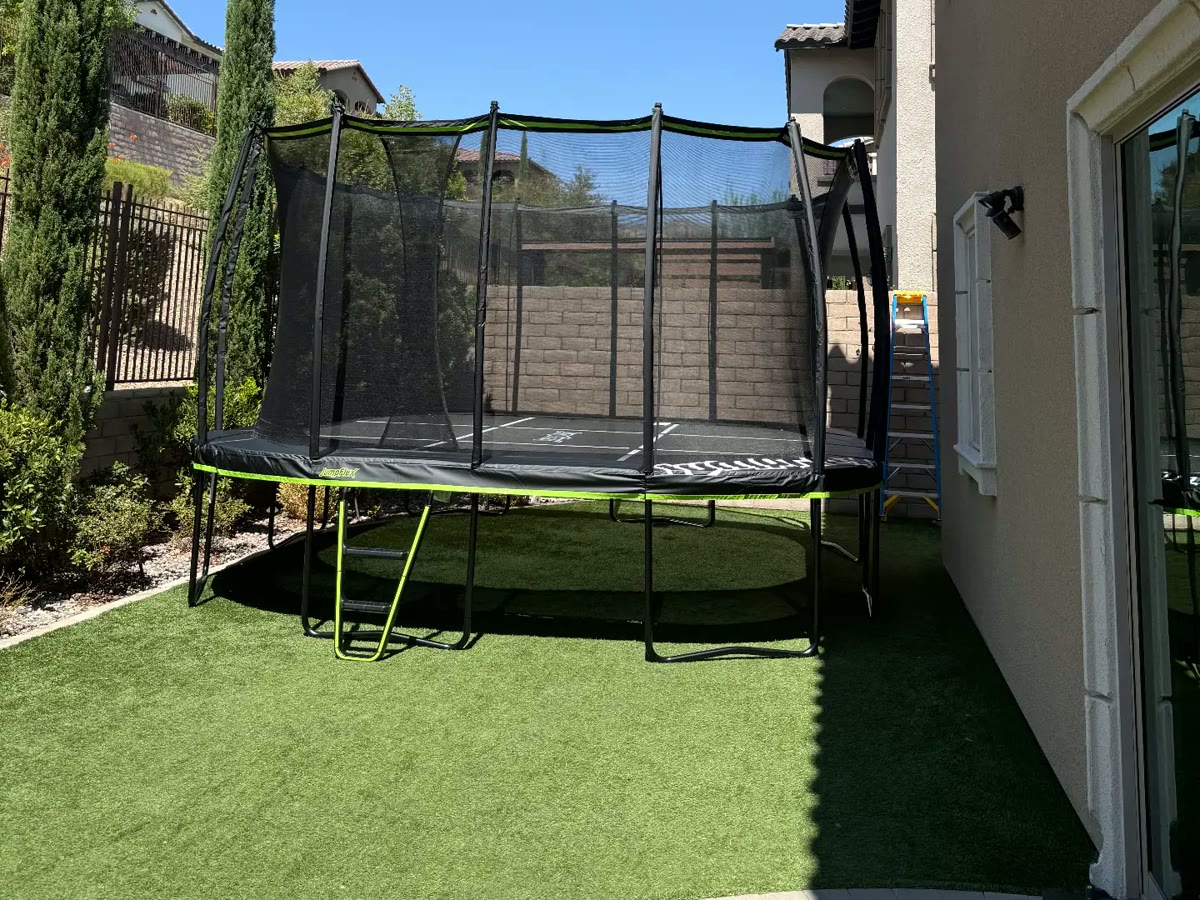 JumpFlex Trampoline & Safety Net — after assembly