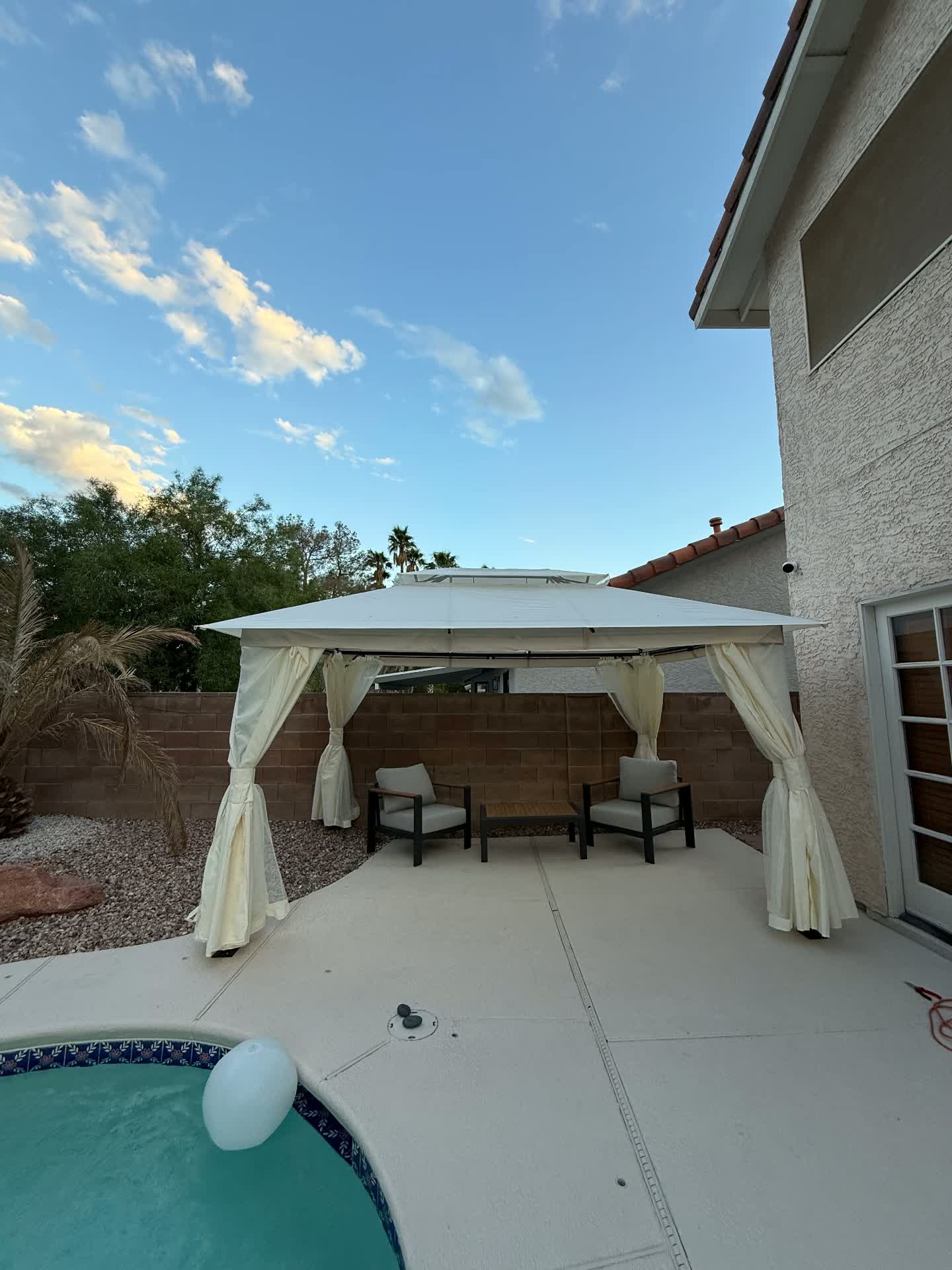 Poolside Canopy Gazebo & Lounge — after assembly