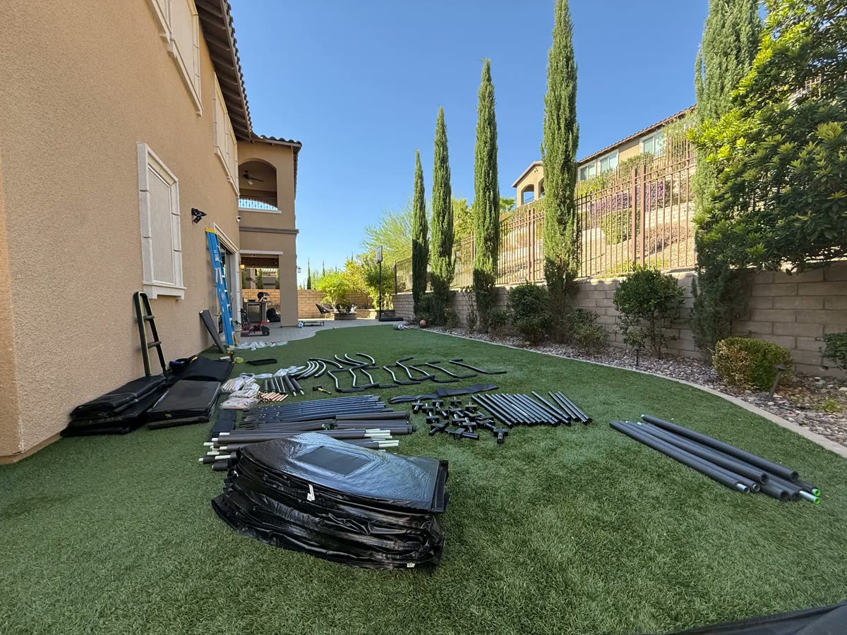 JumpFlex Trampoline & Safety Net — before assembly