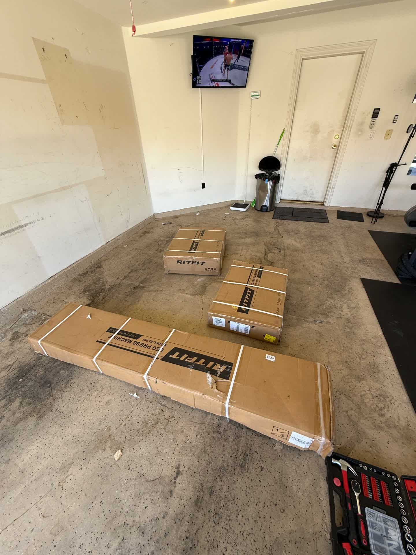 RitFit Leg Press & Hack Squat Machine — before assembly